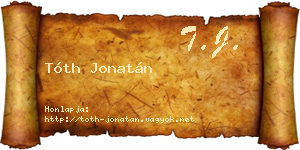 Tóth Jonatán névjegykártya